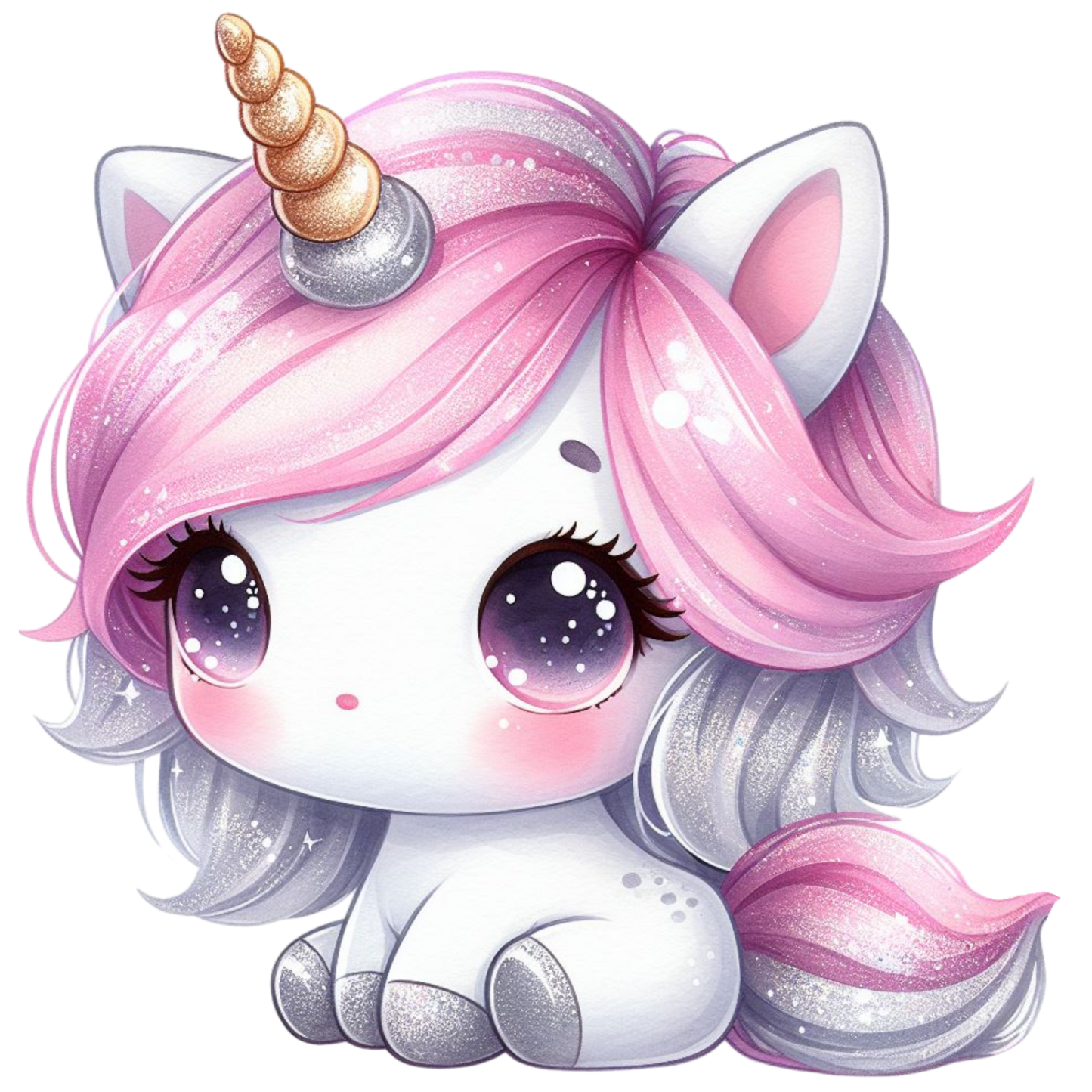 Bügelbild Einhorn sitzend