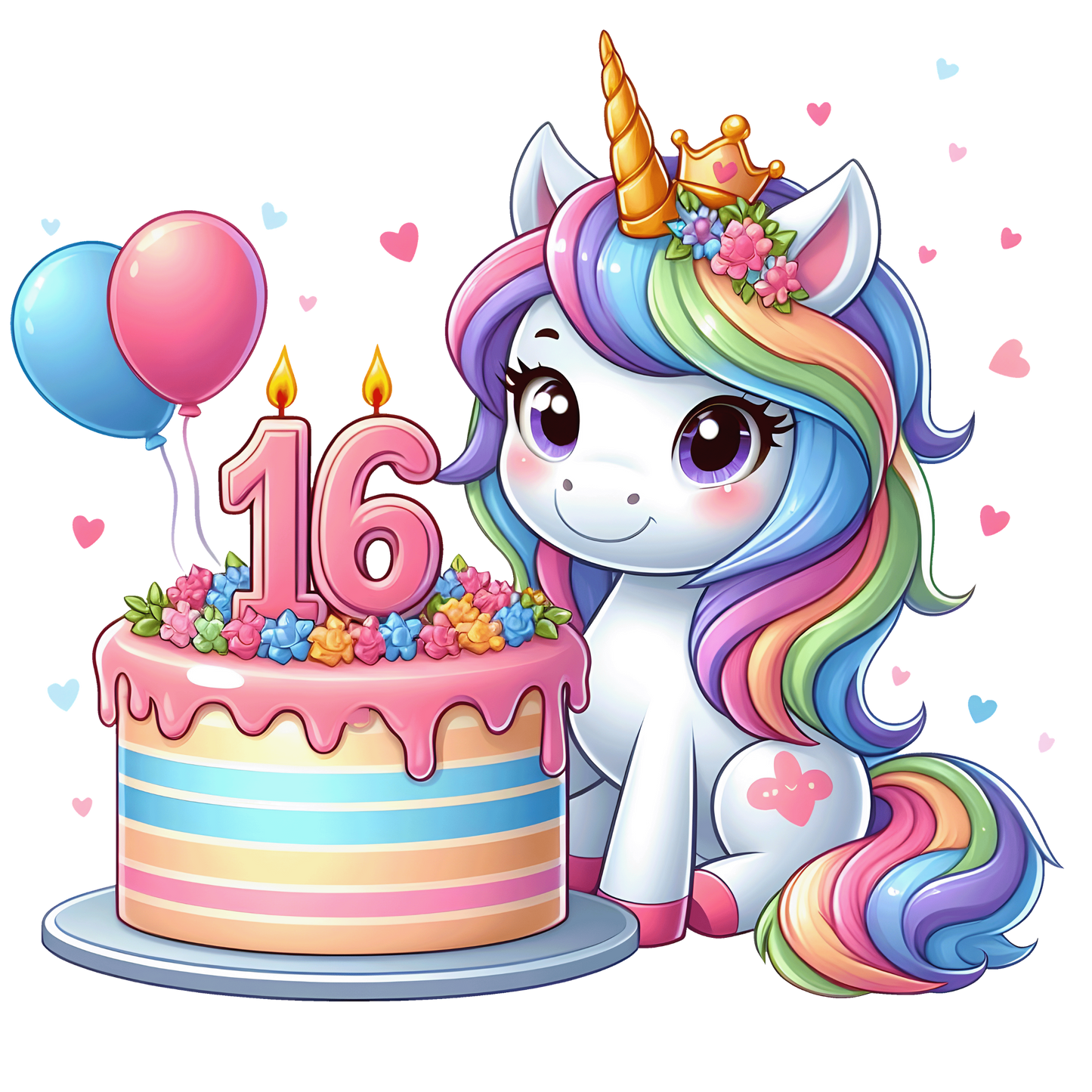 Bügelbild Einhorn Geburtstagszahl