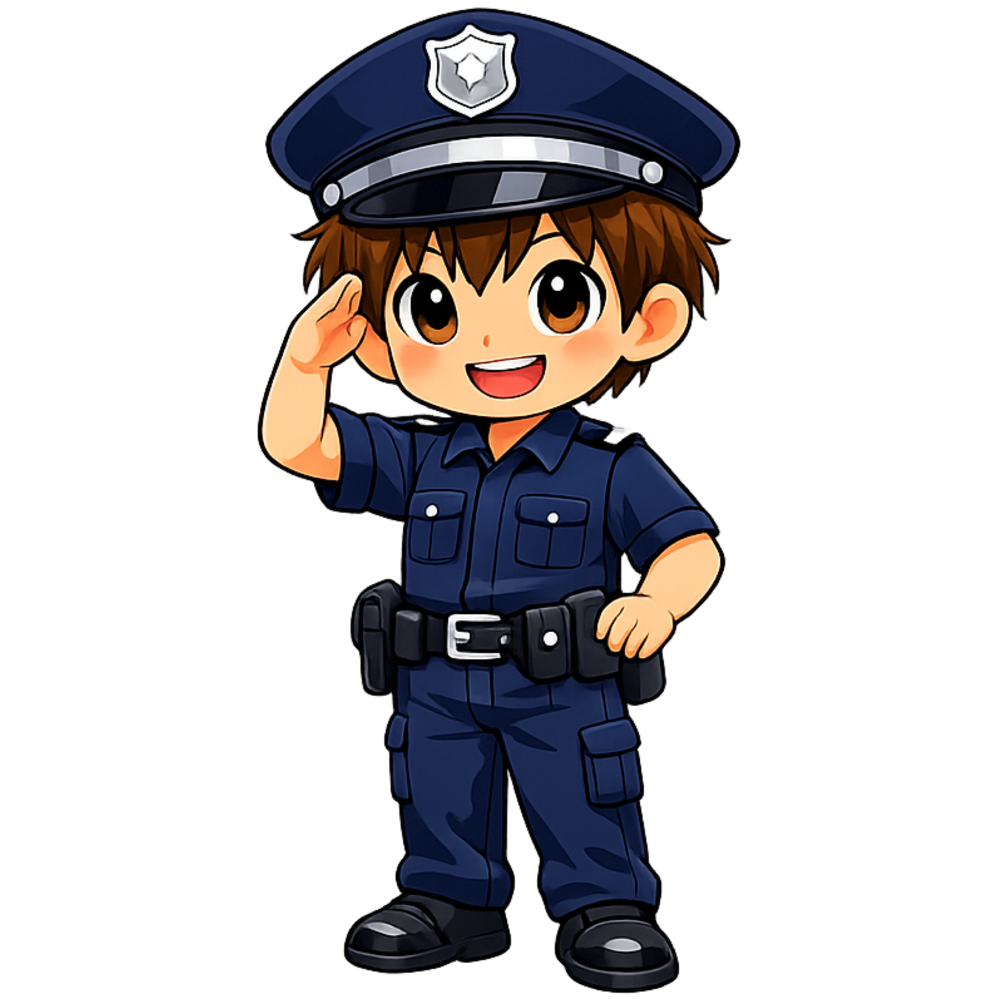 Bügelbild Polizist dunkelhaarig