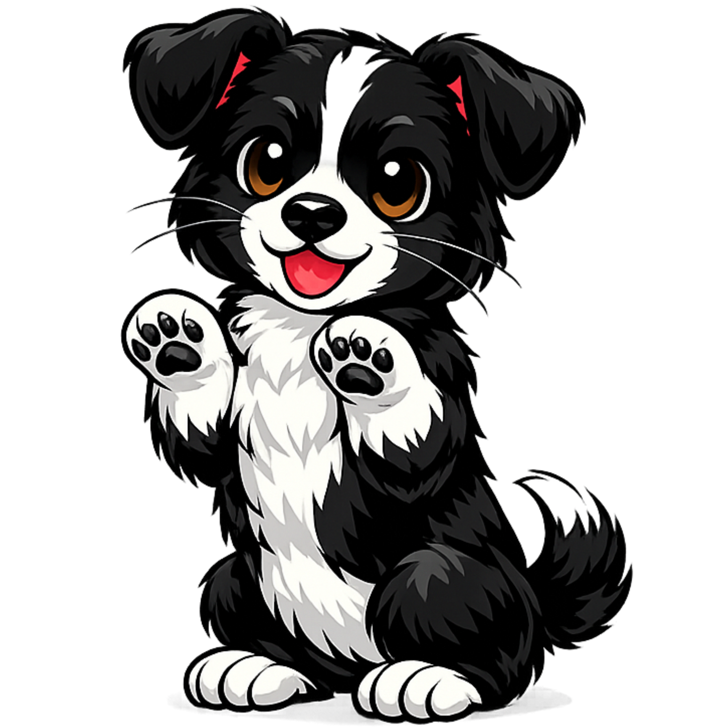 Bügelbild Hund schwarz weiß