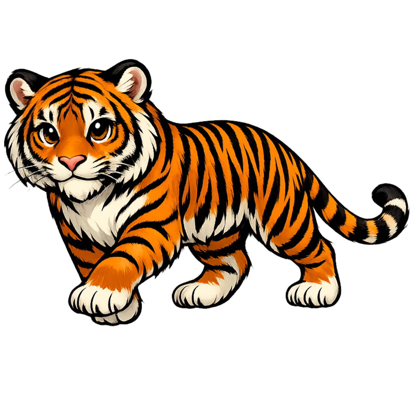 Bügelbild Tiger laufend