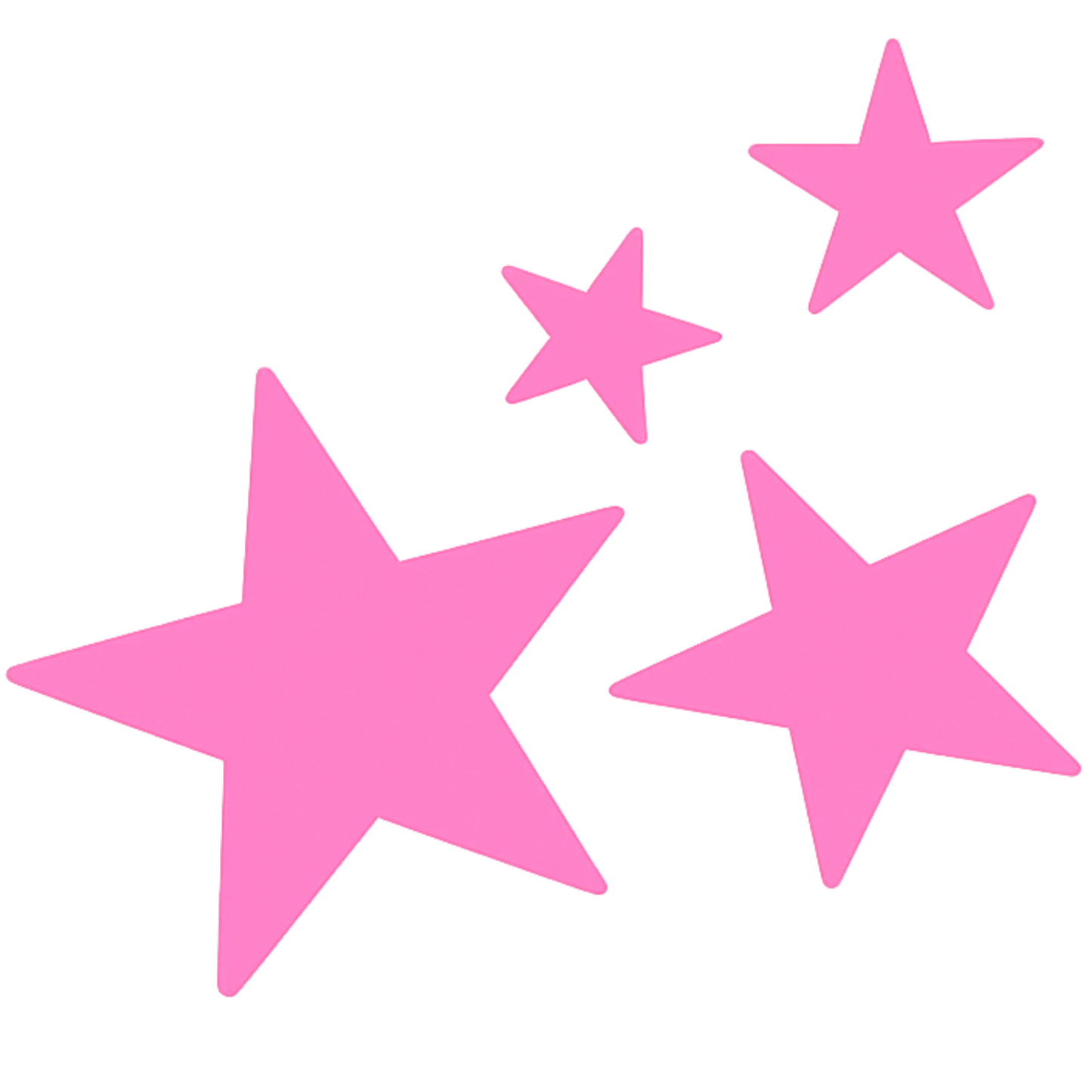 Bügelbild 4 Sterne pink