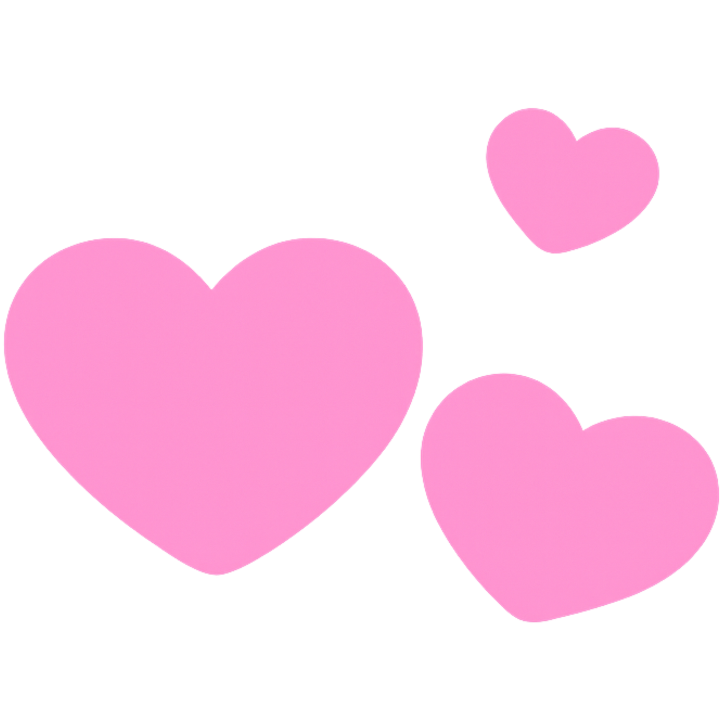Bügelbild 3 Herzen pink
