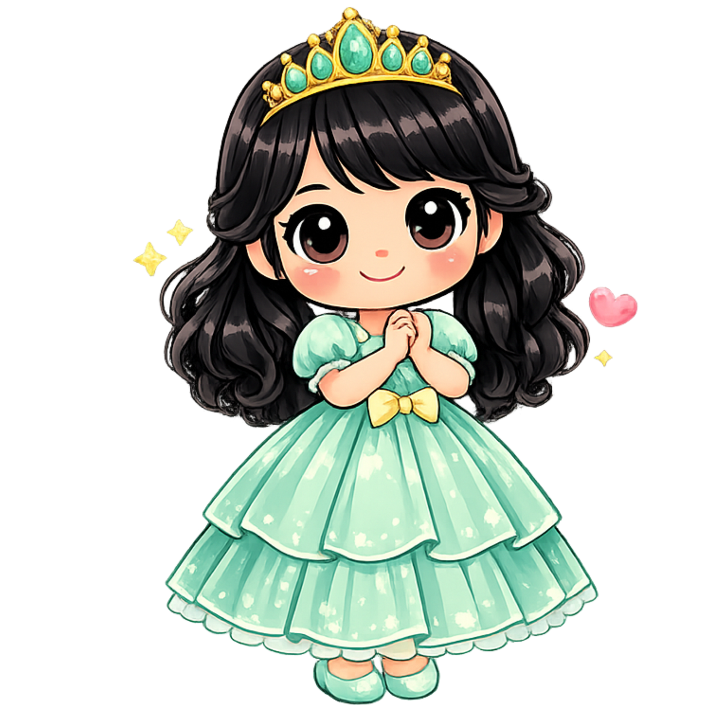 Bügelbild Prinzessin schwarz