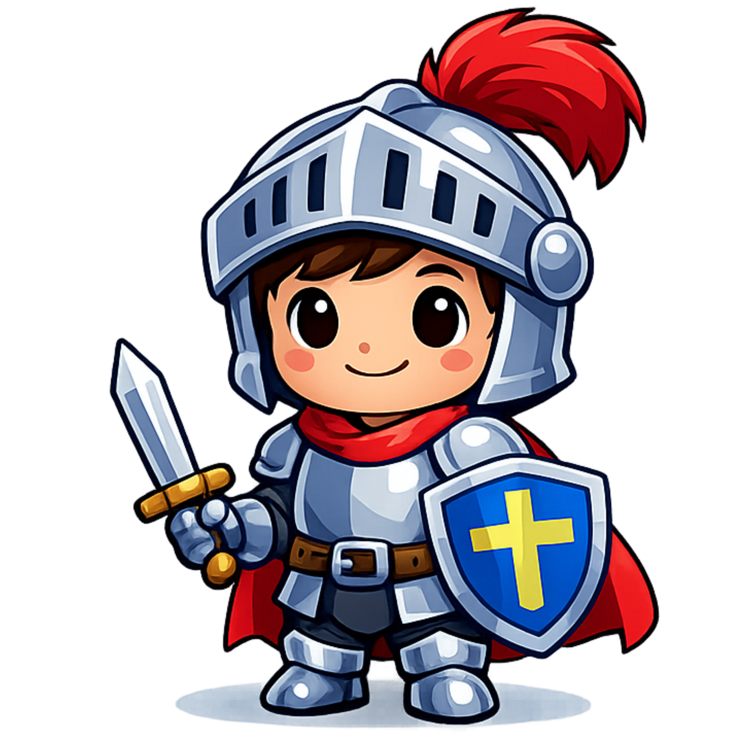 Bügelbild Ritter mit Schild braun
