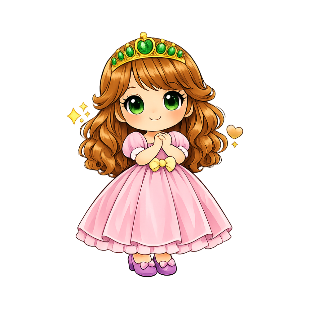 Bügelbild Prinzessin hellbraun