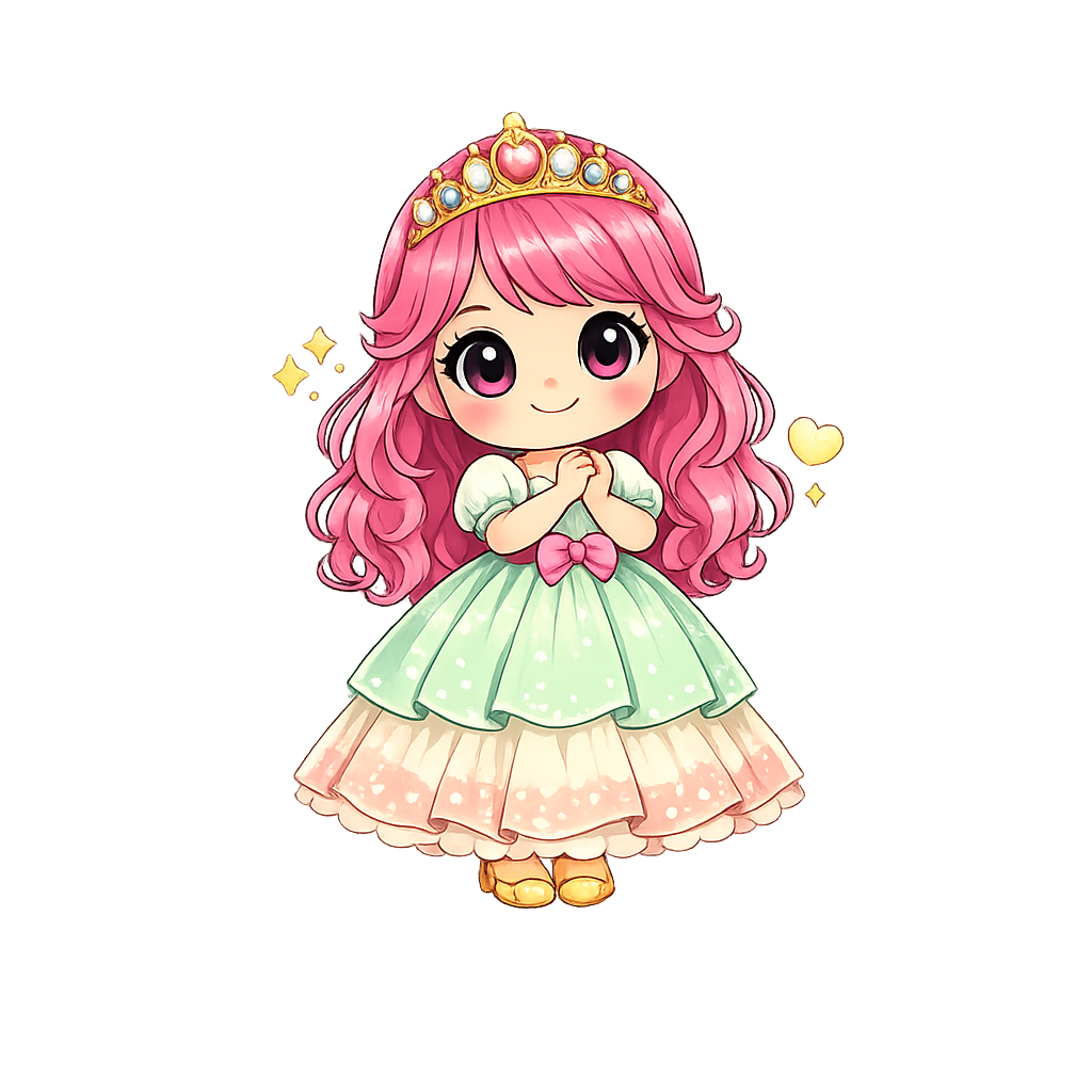 Bügelbild Prinzessin pink