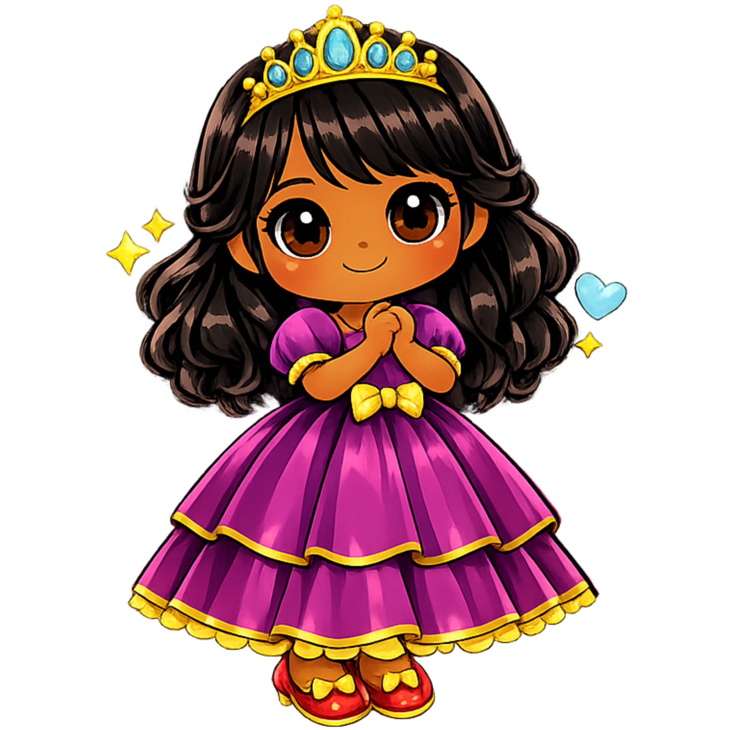 Bügelbild Prinzessin schwarz violett