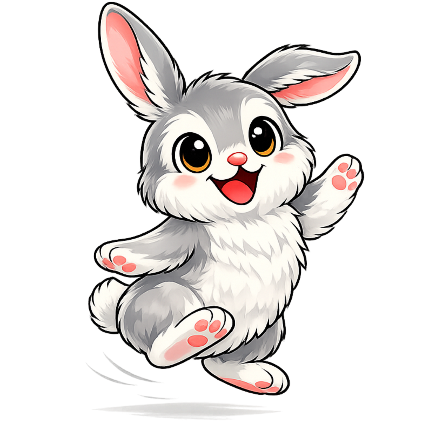 Bügelbild Hase hüpfend