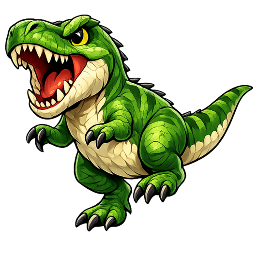 Bügelbild Dino T-Rex grün