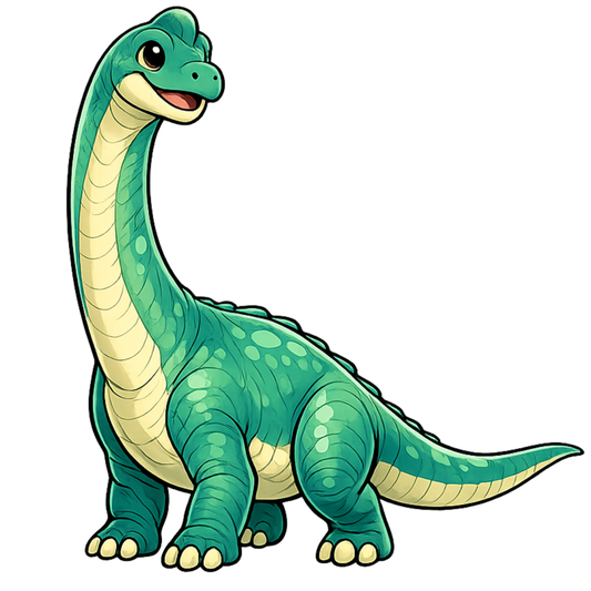 Bügelbild Dino Langhals grün