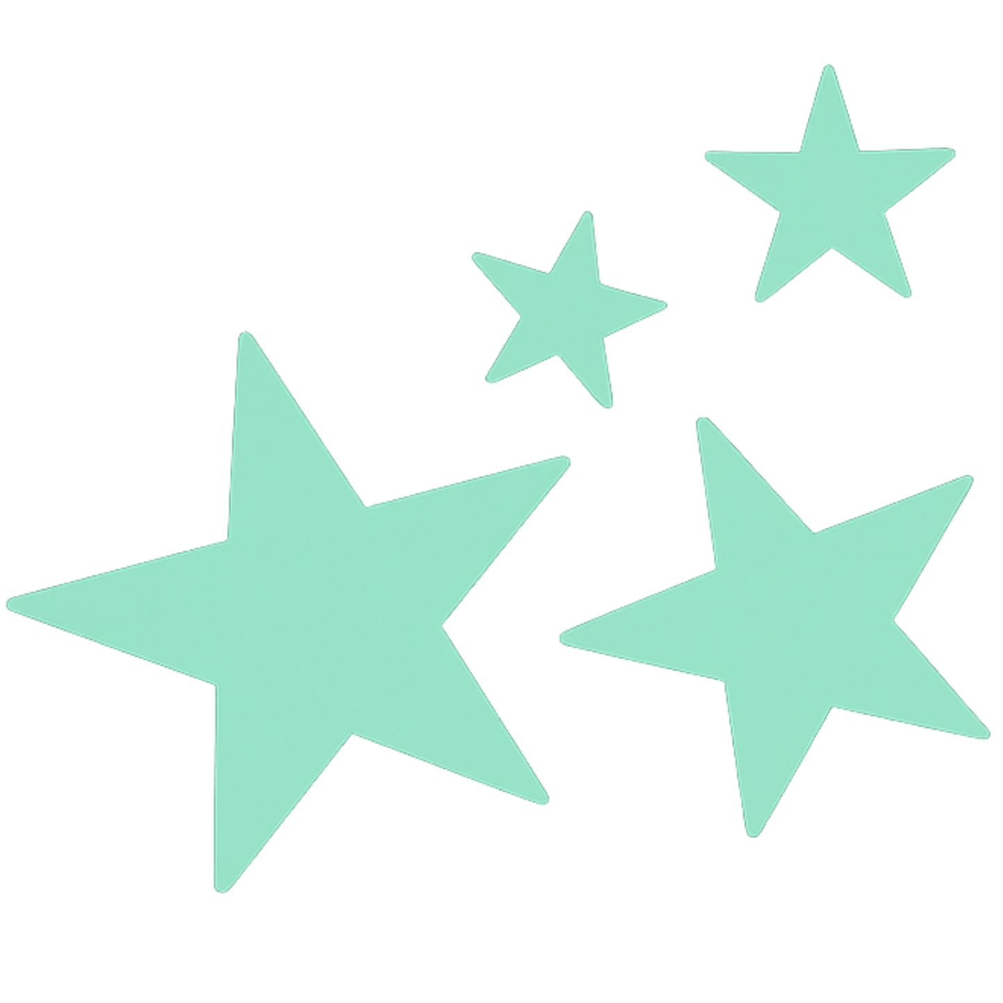 Bügelbild 4 Sterne türkis