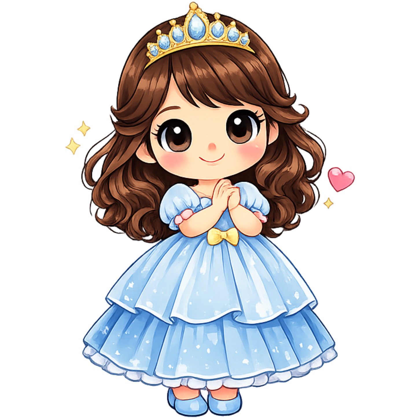 Bügelbild Prinzessin dunkelbraun
