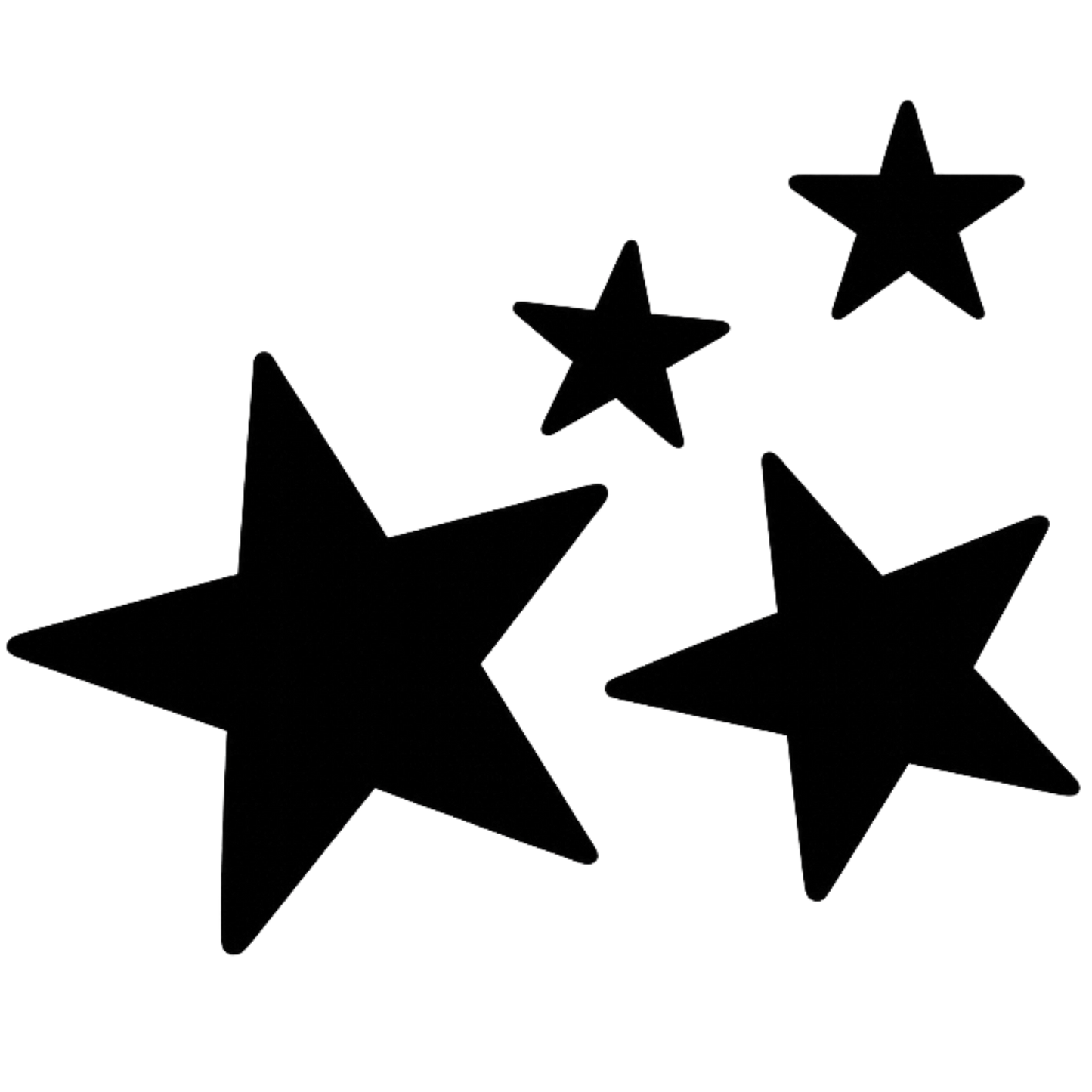 Bügelbild 4 Sterne schwarz