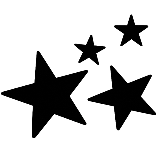 Bügelbild 4 Sterne schwarz