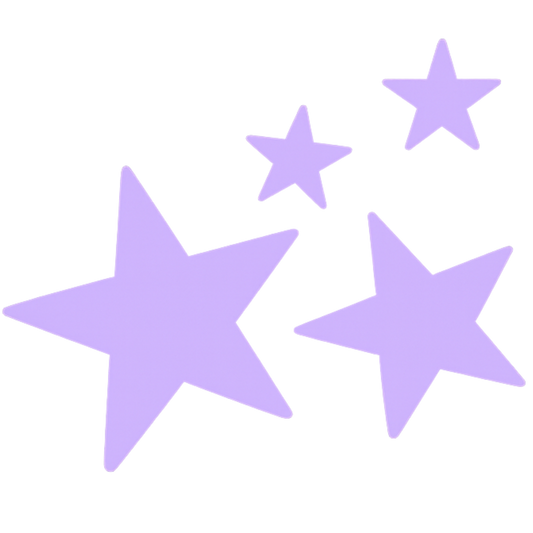 Bügelbild 4 Sterne flieder