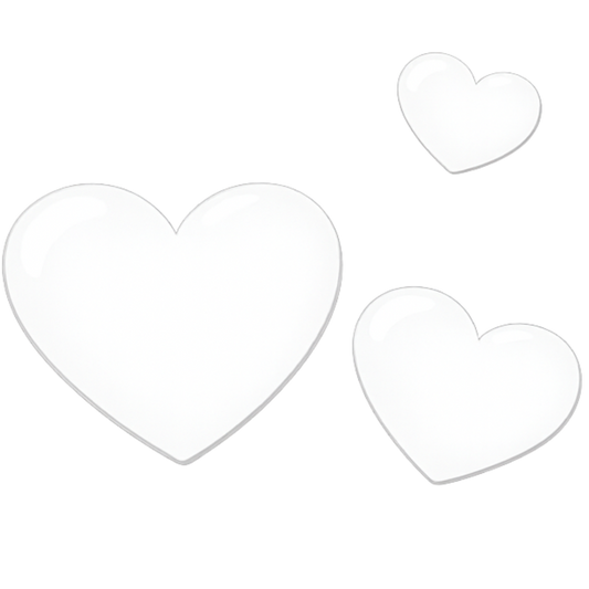 Bügelbild 3 Herzen weiß