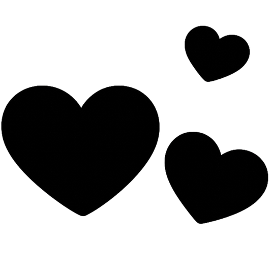 Bügelbild 3 Herzen schwarz
