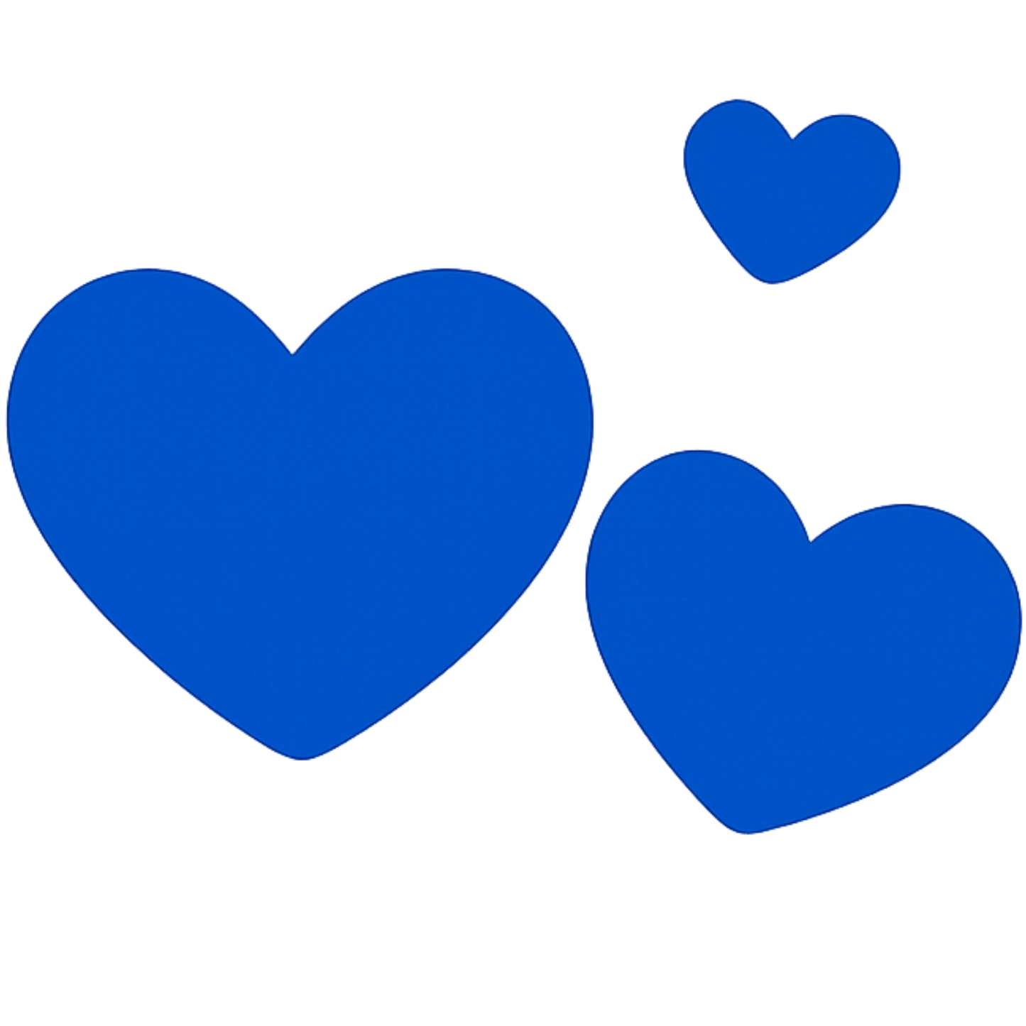 Bügelbild 3 Herzen dunkelblau