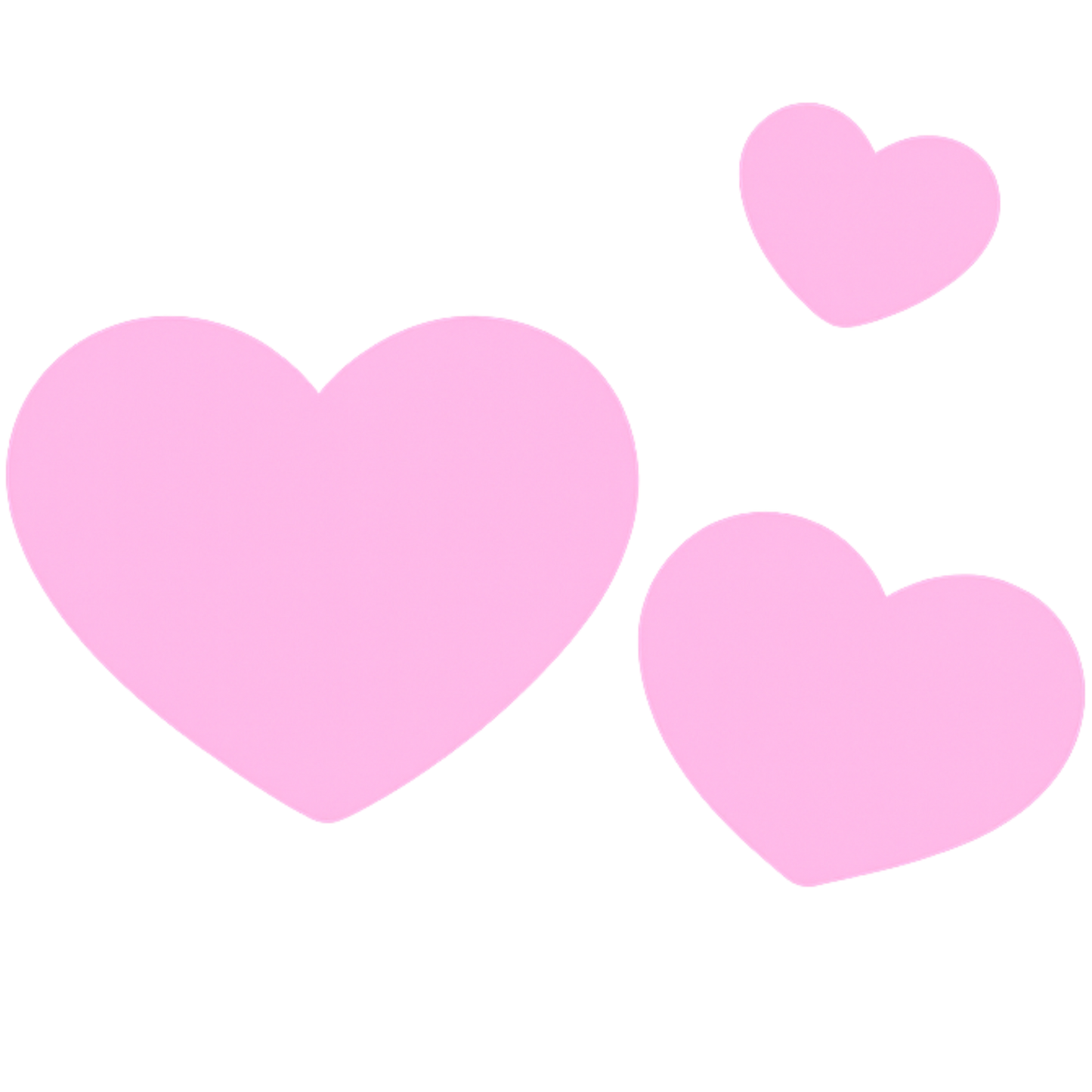 Bügelbild 3 Herzen rosa