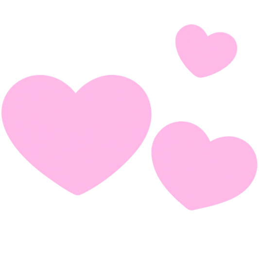 Bügelbild 3 Herzen rosa