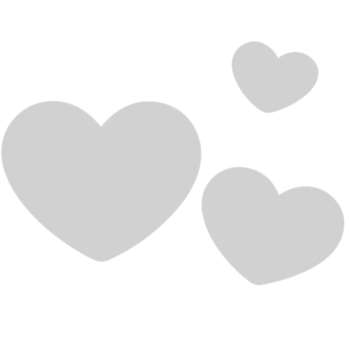 Bügelbild 3 Herzen grau