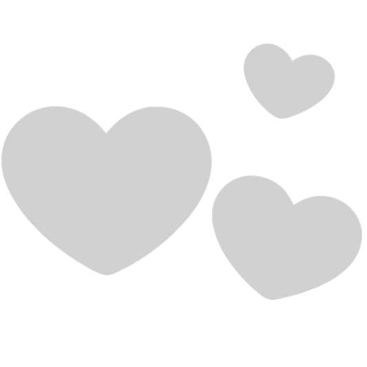 Bügelbild 3 Herzen grau