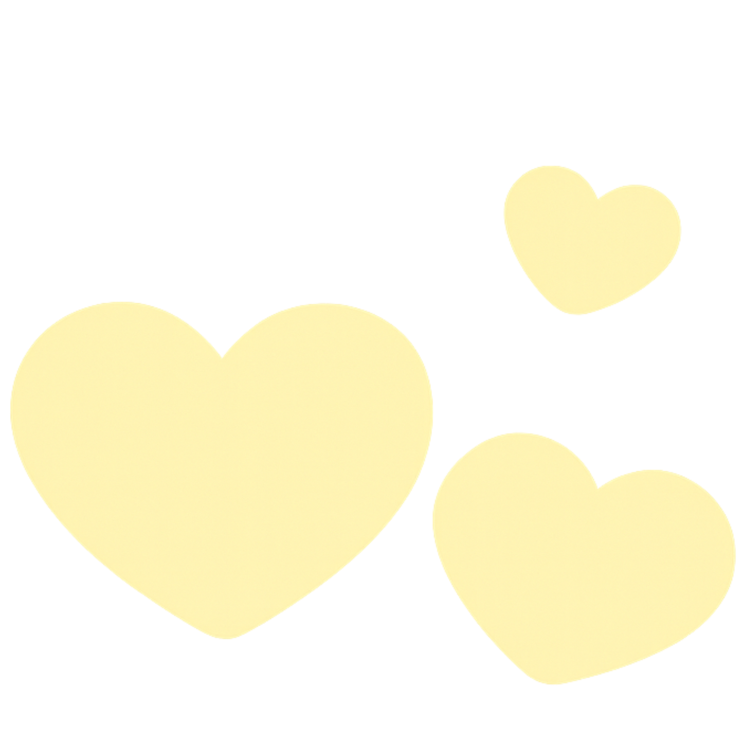 Bügelbild 3 Herzen gelb