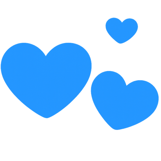 Bügelbild 3 Herzen hellblau