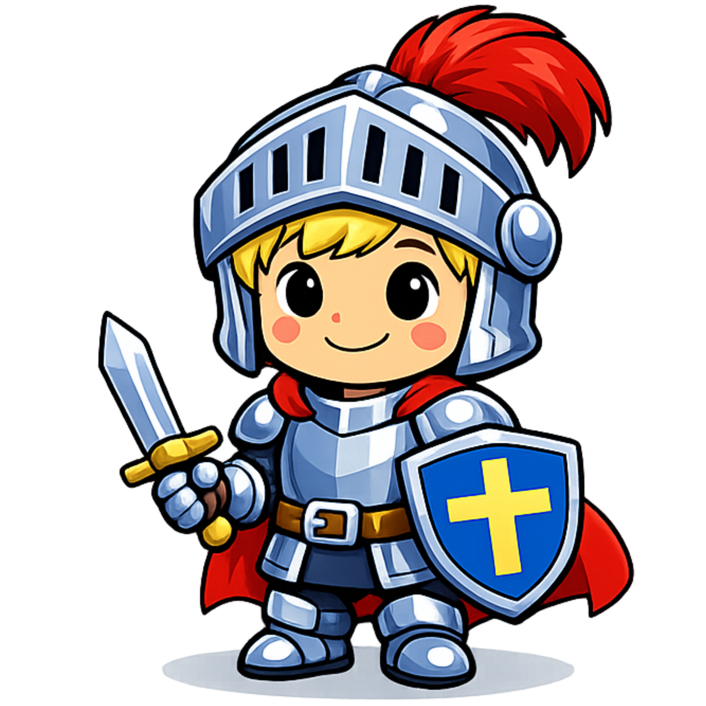 Bügelbild Ritter mit Schild blond