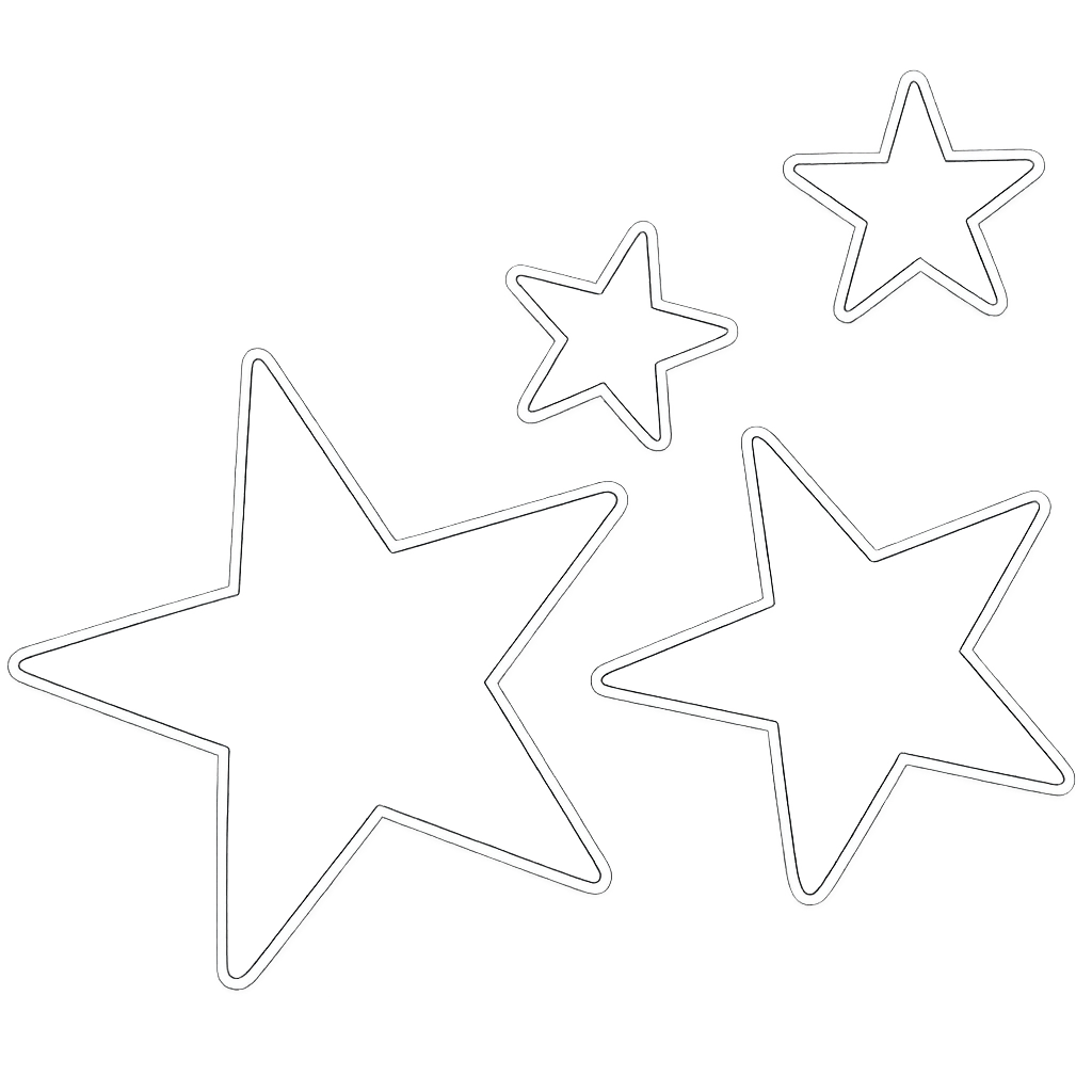 Bügelbild 4 Sterne weiß