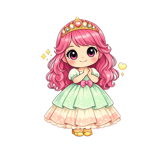 Bügelbild Prinzessin pink