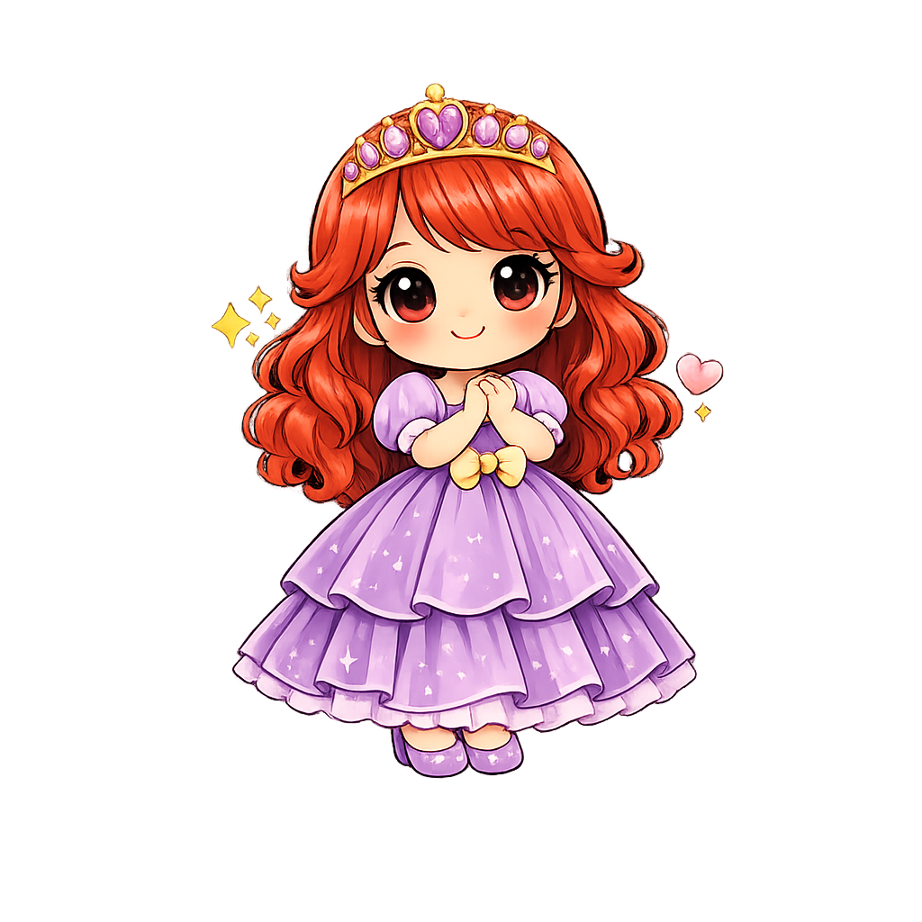 Bügelbild Prinzessin rot