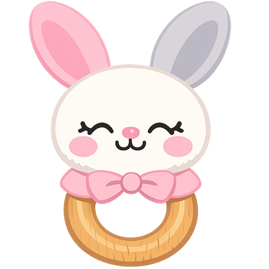 Bügelbild Beißring Hase