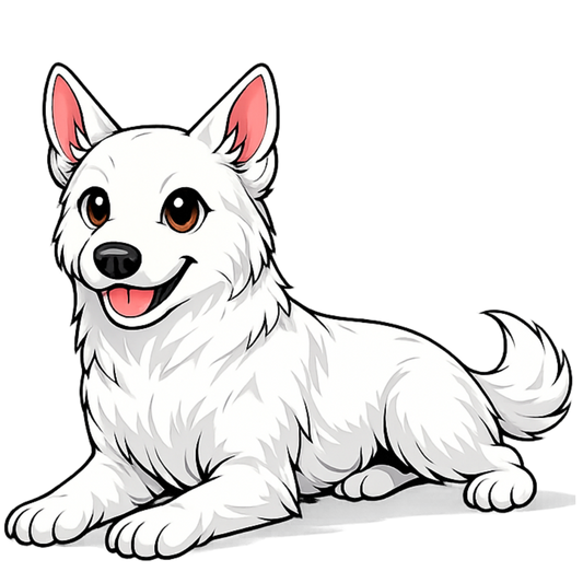 Bügelbild Hund weiß