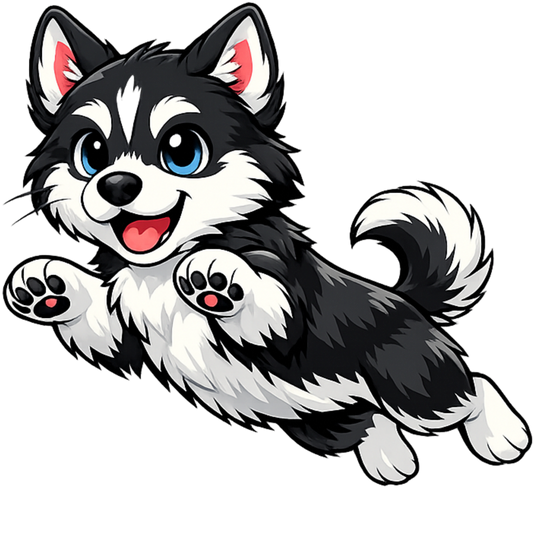 Bügelbild Husky schwarz