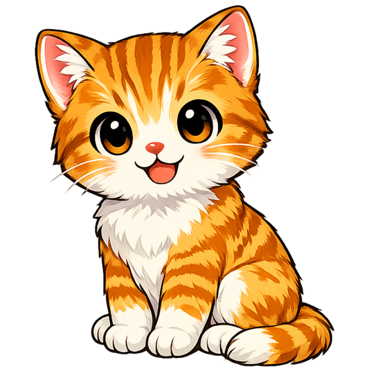 Bügelbild Katze orange