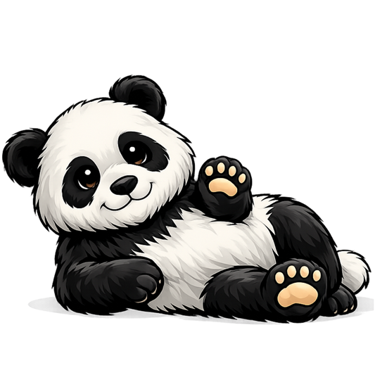 Bügelbild Panda liegend