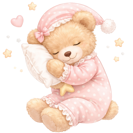 Bügelbild Teddy schlafend